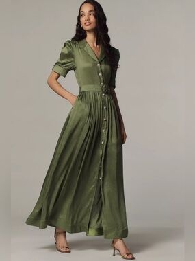 Aqua Blu Eloise Linen Silk Midi Dress